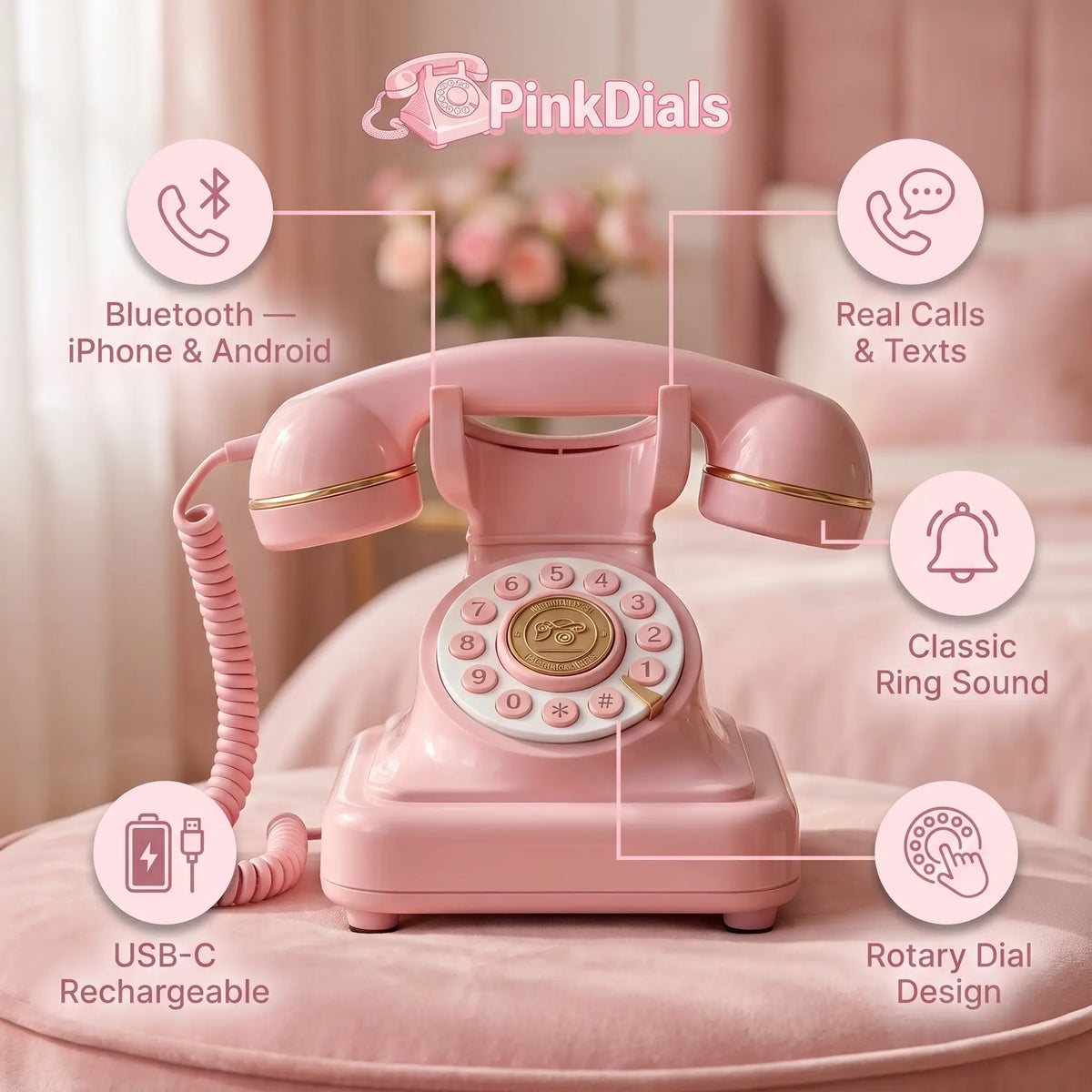Retro Bluetooth Rotary Phone